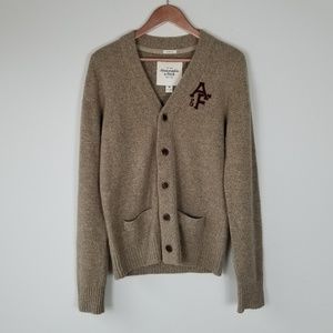 Abercrombie and Fitch Muscle Wool Tan Cardigan M